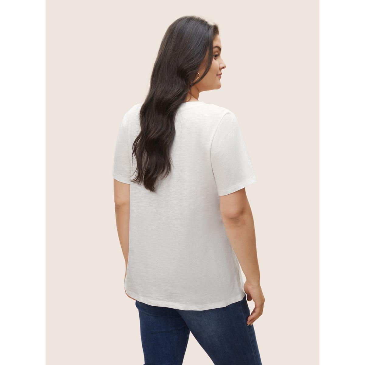 Plus Size Vacation Graphic Round Neck T-shirt White Women Resort Non Tropical Vacation T-shirts BloomChic 14-16/1X Product Image