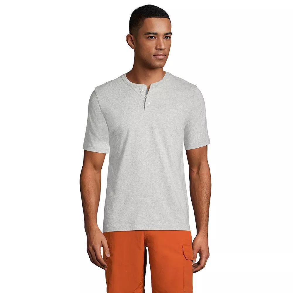 Big & Tall Lands' End Short Sleeve Super-T Henley Shirt, Men's, Size: 3XL Tall, Radiant Blue Product Image