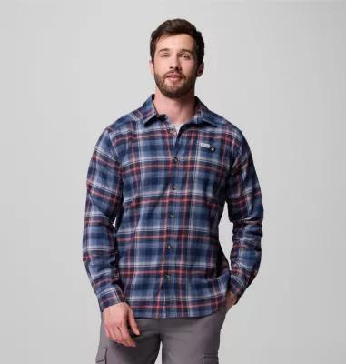 Columbia Mens Cornell Woods Flannel Long Sleeve Shirt - Tall- Product Image
