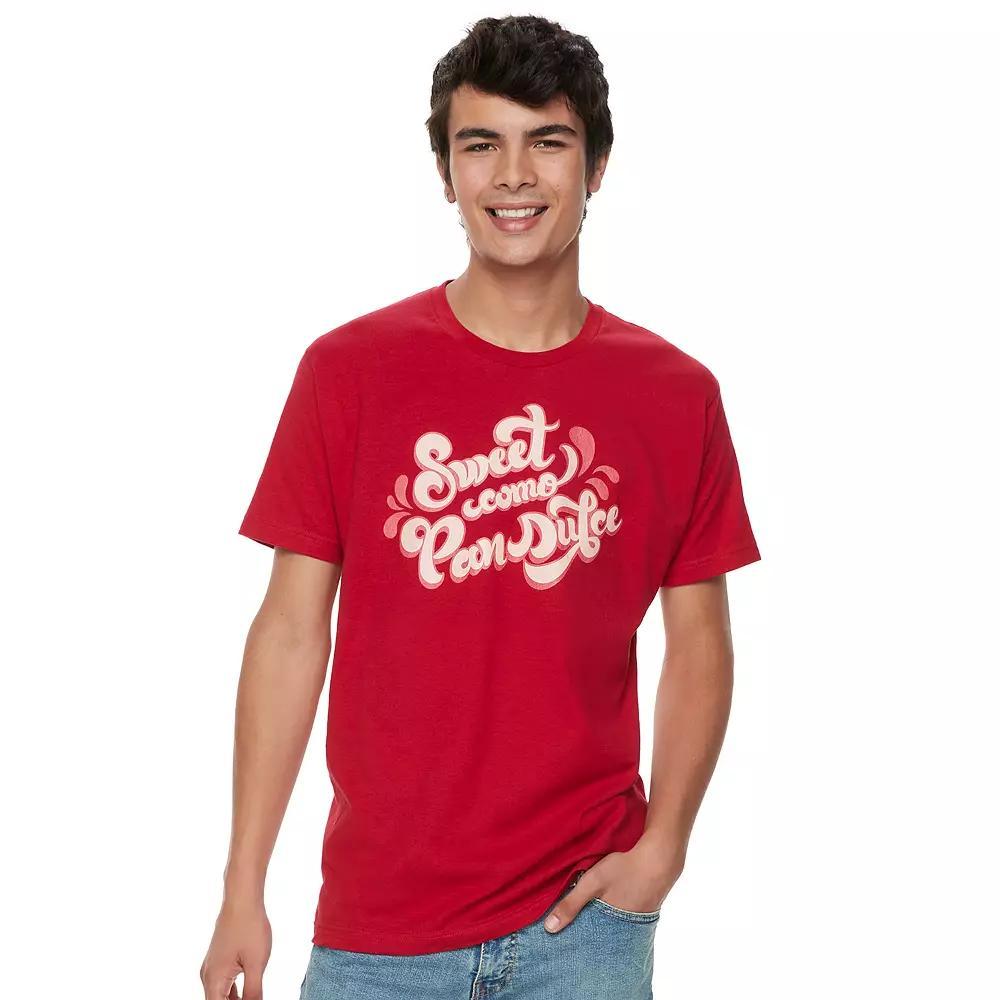 Men's Gonzales Sweet Como Pan Dulce Faded Text Tee, Size: Large, Red Product Image
