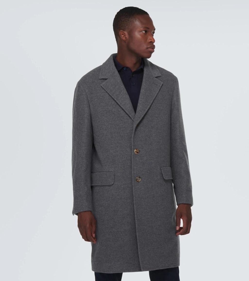 BRUNELLO CUCINELLI Cashmere Coat In Gris Product Image