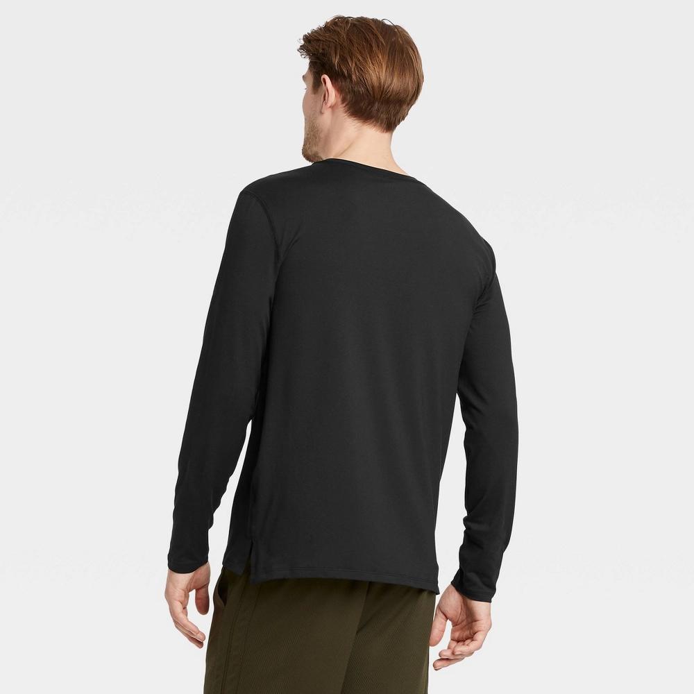 Men's Long Sleeve Performance T-Shirt - All In Motion™ Black S: Recycled Polyester, Spandex, Moisture Wicking Product Image