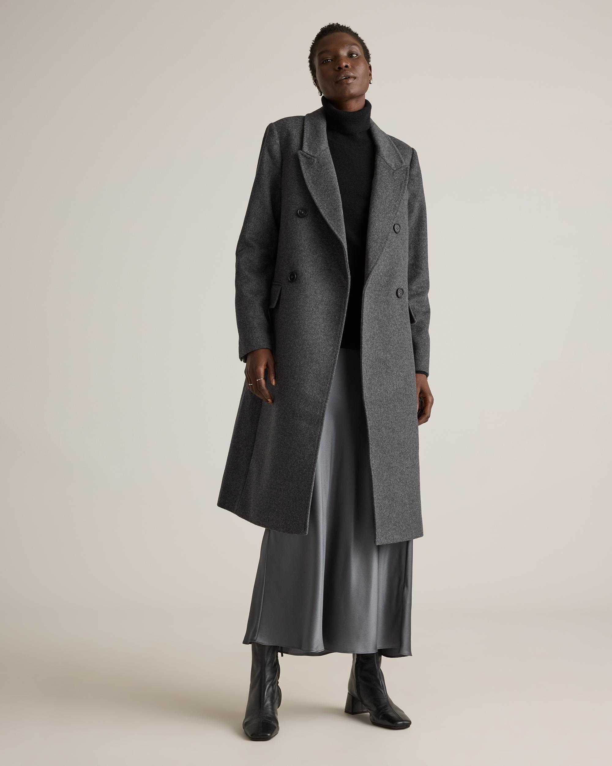Quince | Women's Italian Wool Double-Breasted Coat Size XL, Wool/Nylon Product Image