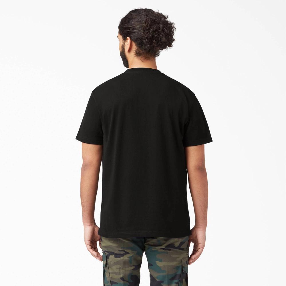 Dickies Men's Short Sleeve Relaxed Fit Pocket T-Shirt - Black L: Heavyweight Cotton Crew Neck Pullover Product Image