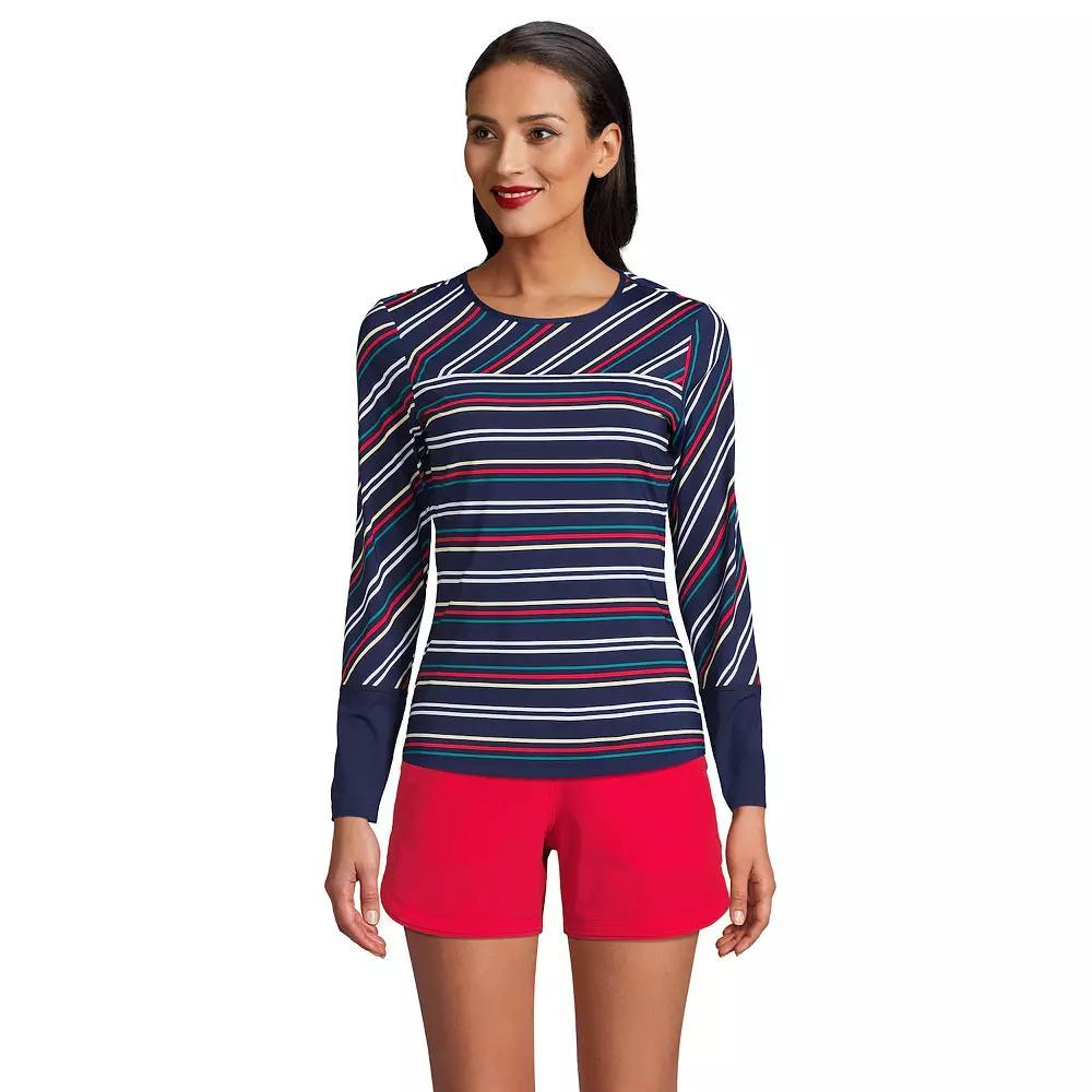 Plus Size Lands' End UPF 50 Long Sleeve Rash Guard, Women's, Size: 2XL, Black Product Image