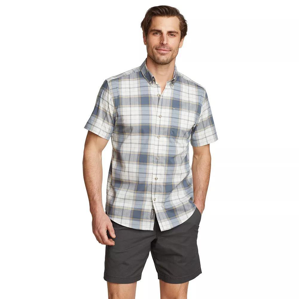 Men's Eddie Bauer UPF 50 Voyager Short Sleeve Button-Down Shirt, Size: Small, Dijon Product Image