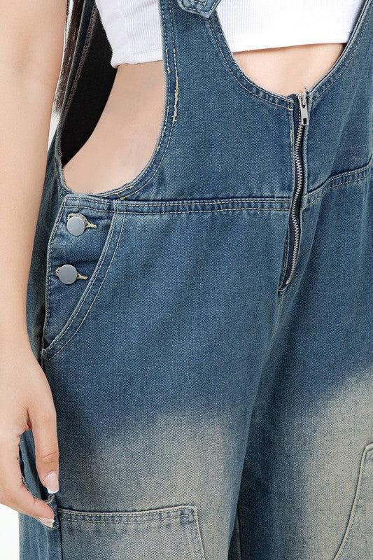 WOMEN FASHION DENIM OVERALLS PANTS Product Image