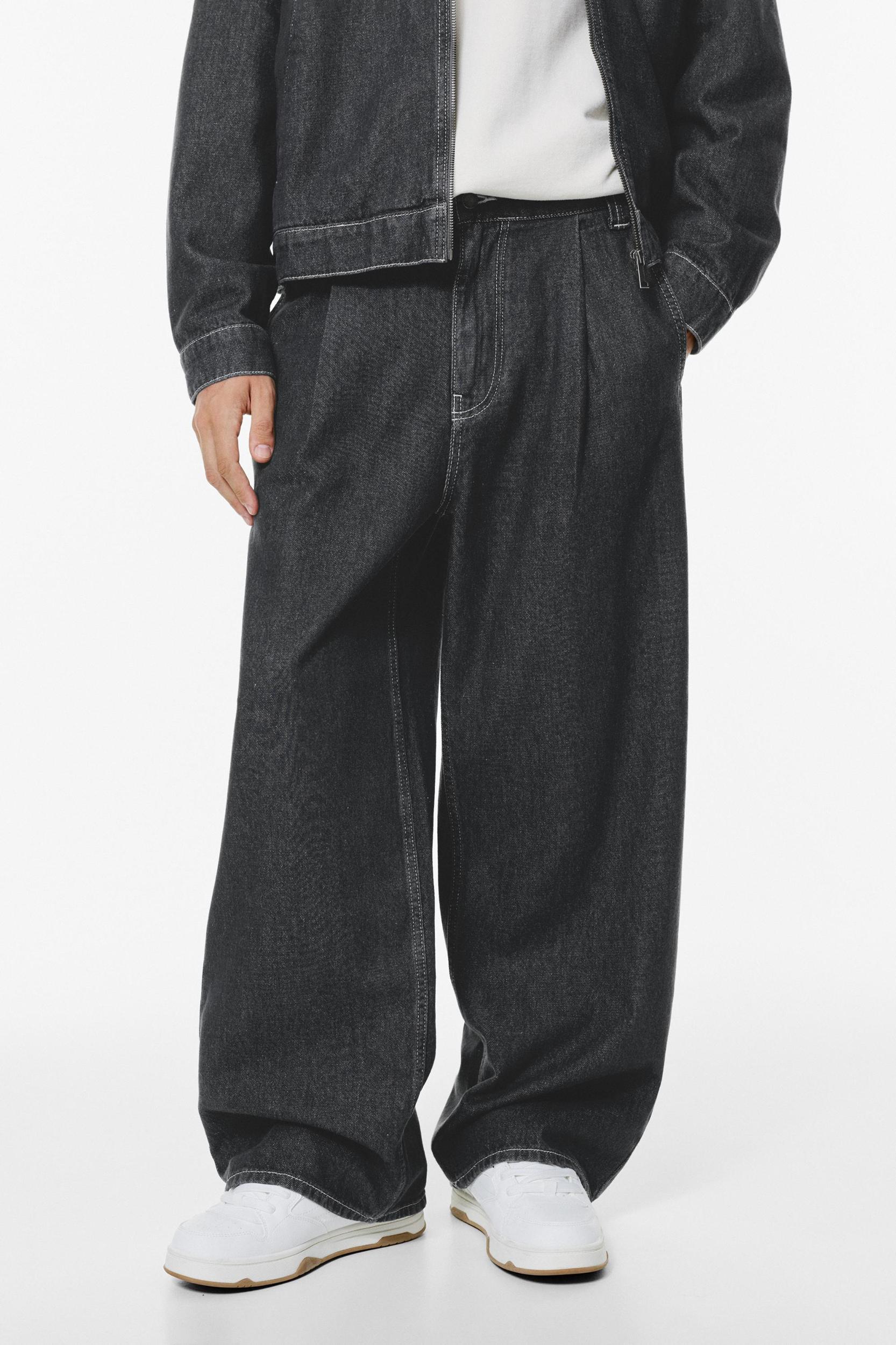 Wide-leg jeans with darts Product Image