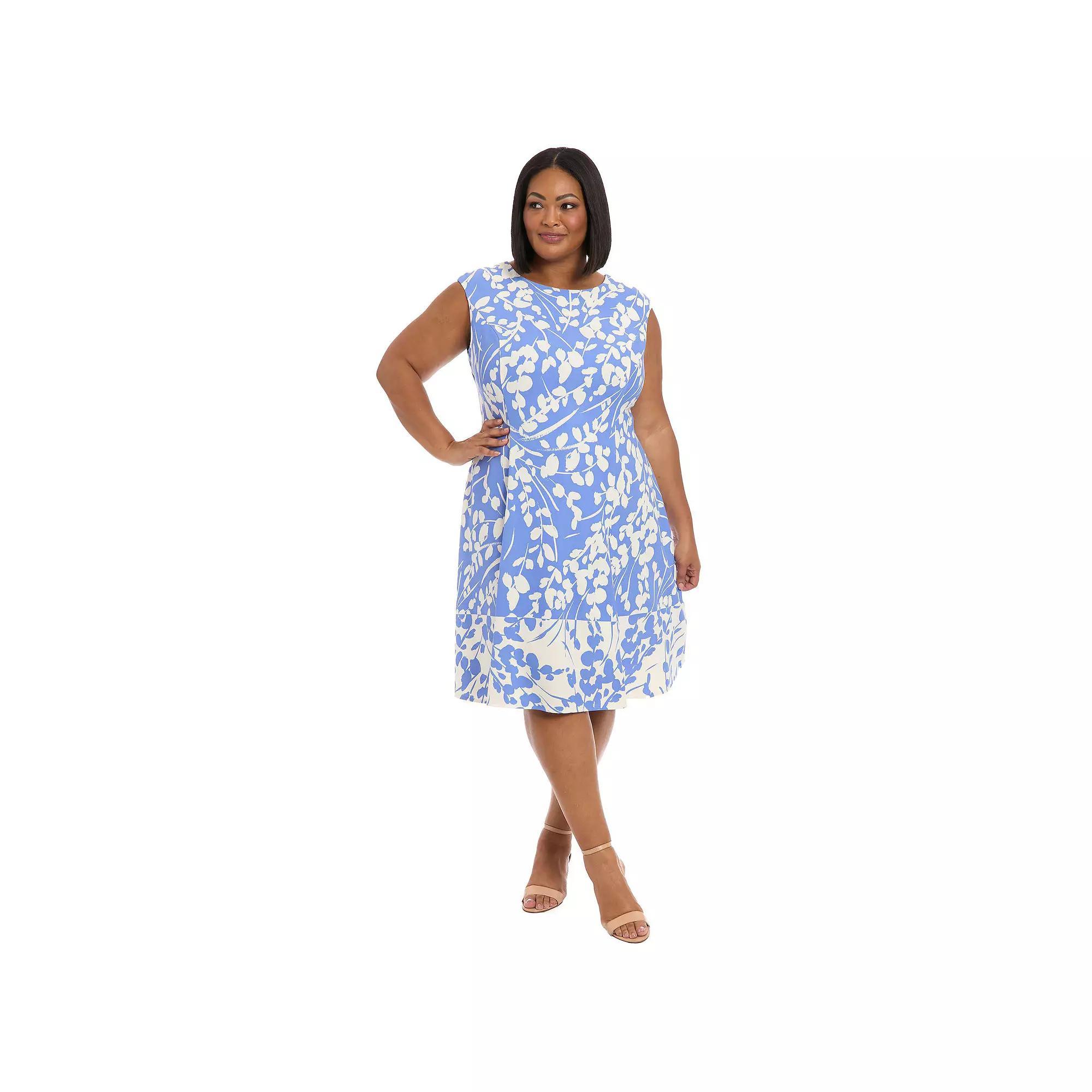 Plus Size London Times Cap Sleeve Fit & Flare Dress, Womens Product Image