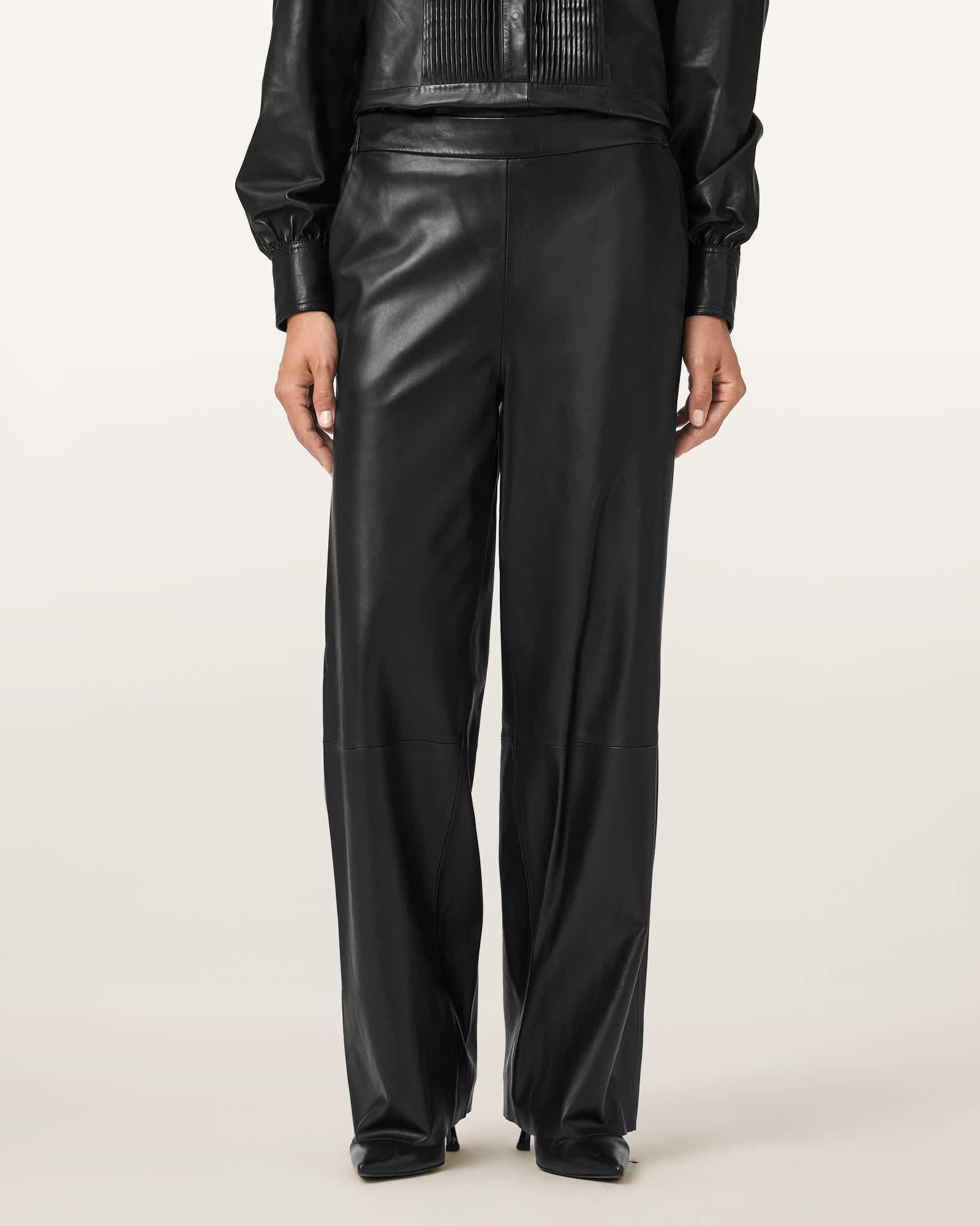 Ash Wide Leg Leather Pants Product Image