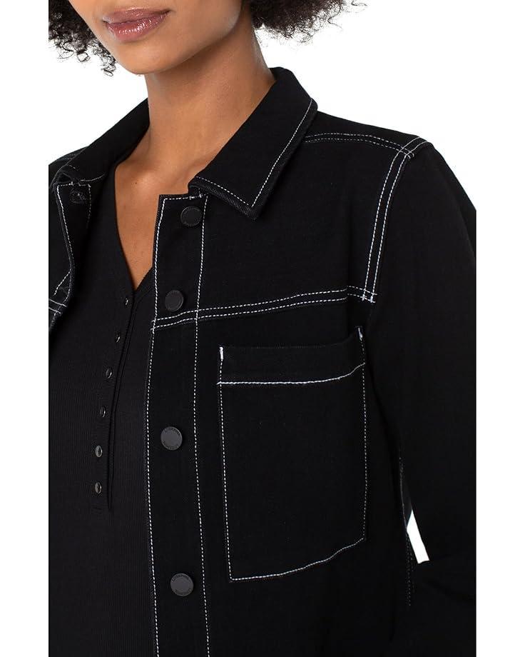 Zip Up Dolman Sleeve Matte Sateen Jacket Product Image