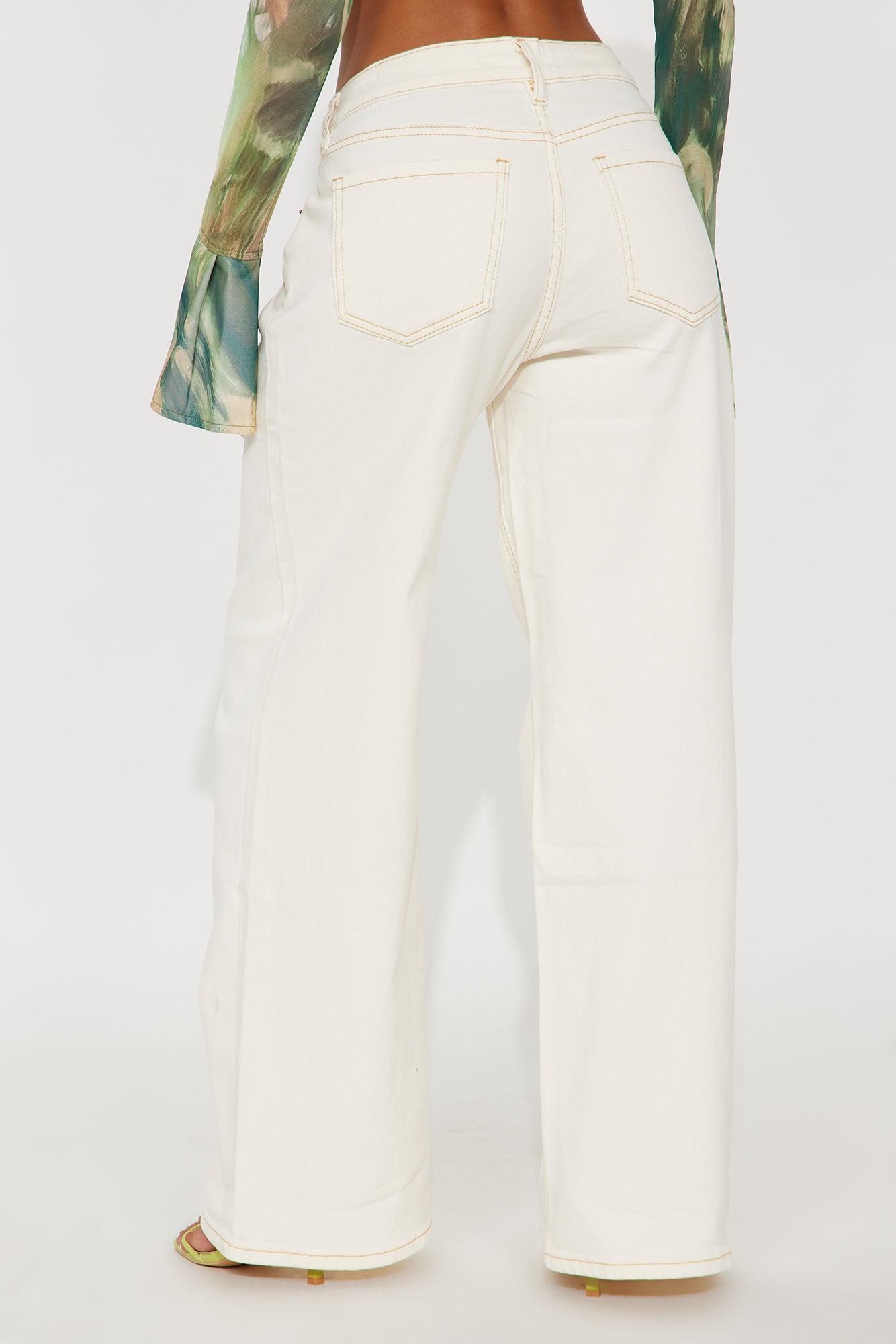 Mirador Straight Leg Jeans - Cream Product Image