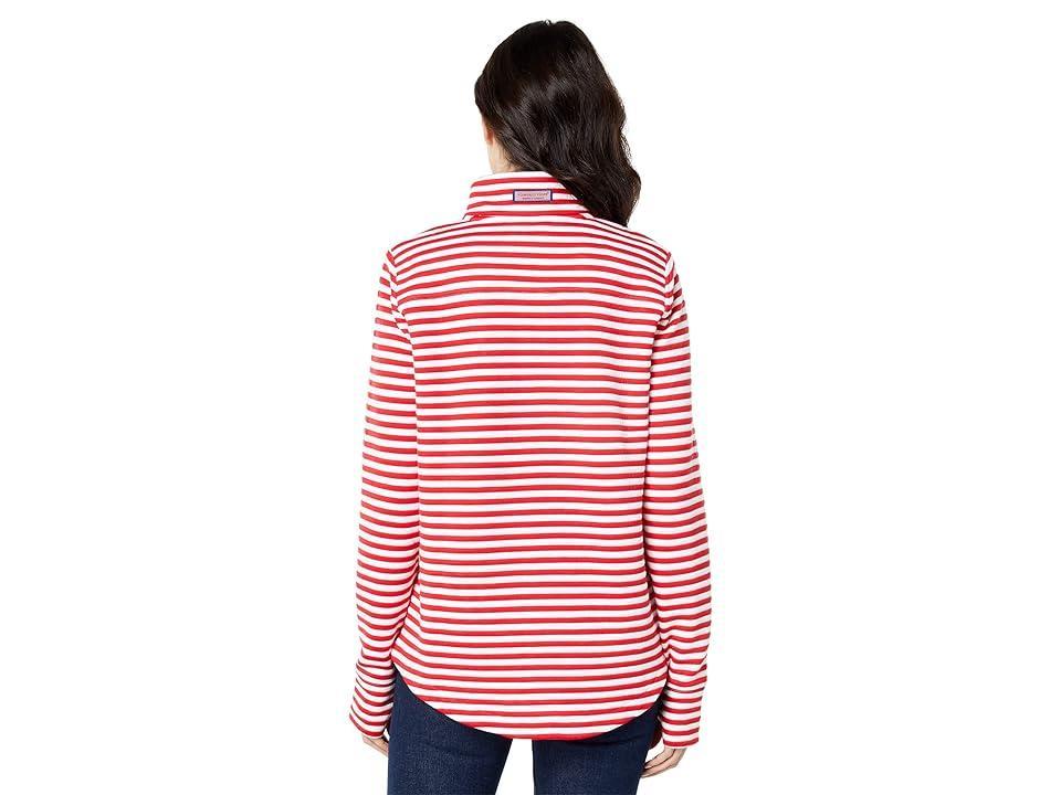 Vineyard Vines Channel Ottoman Relaxed Shep Shirt (Ottoman/Red/White) Women's Clothing Product Image