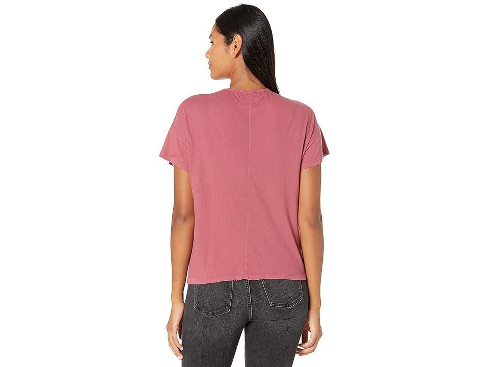 Wildfox Chrissy V-Neck Tee in Cotton Jersey (Pigment Dry Rose) Women's Clothing Product Image