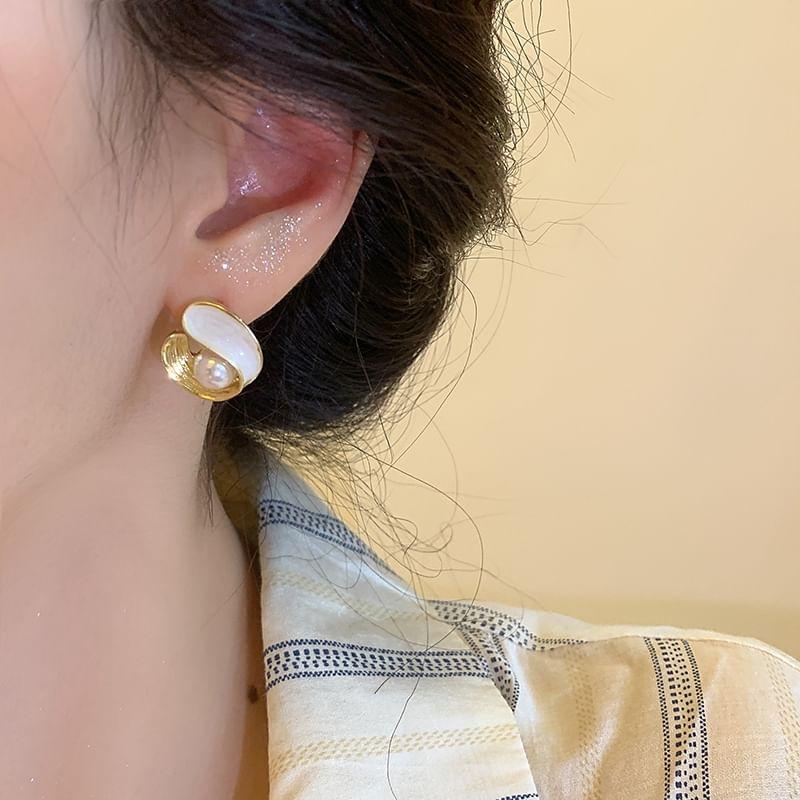 Faux Pearl Hoop Earring / Clip-On Earring Product Image