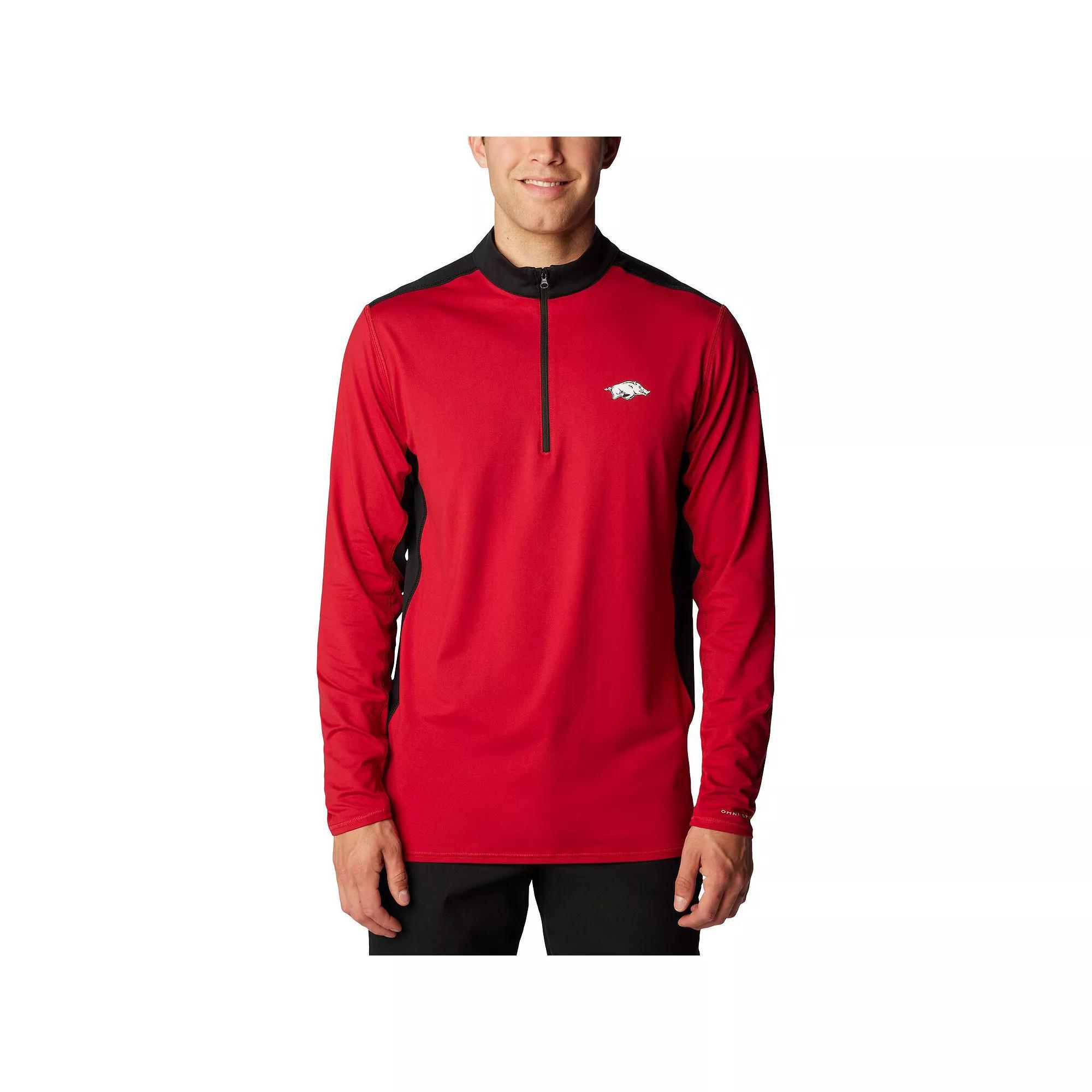 Men's Columbia Cardinal Arkansas Razorbacks Tech Trail™ Omni-Shade Quarter-Zip Top, Size: 2XL, Red Product Image