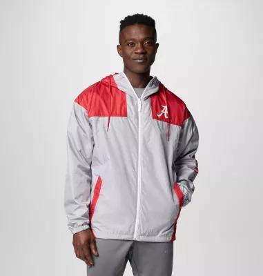 Men's Columbia Gray Alabama Crimson Tide Flash Challenger II Omni-Shade Full-Zip Windbreaker Jacket, Size: Large, Grey Product Image