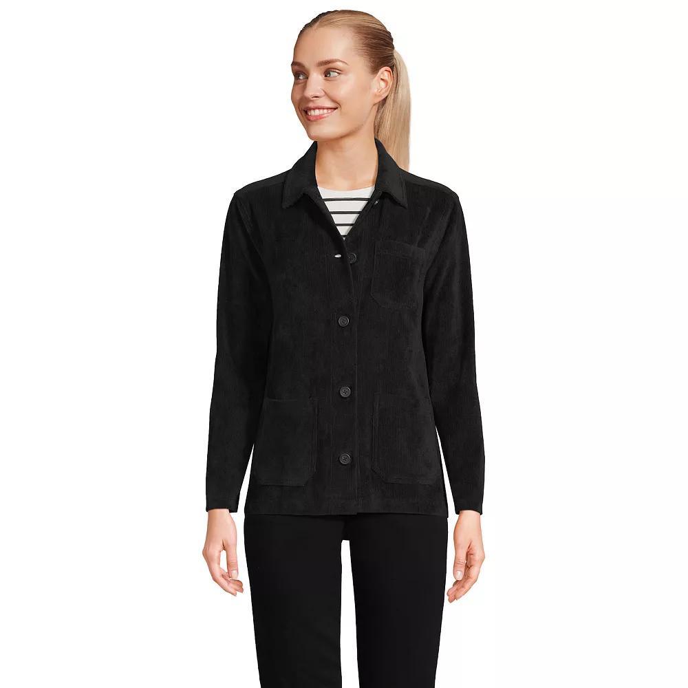 Women's Lands' End Long Sleeve Sport Cord Chore Jacket, Size: XL, Black Product Image