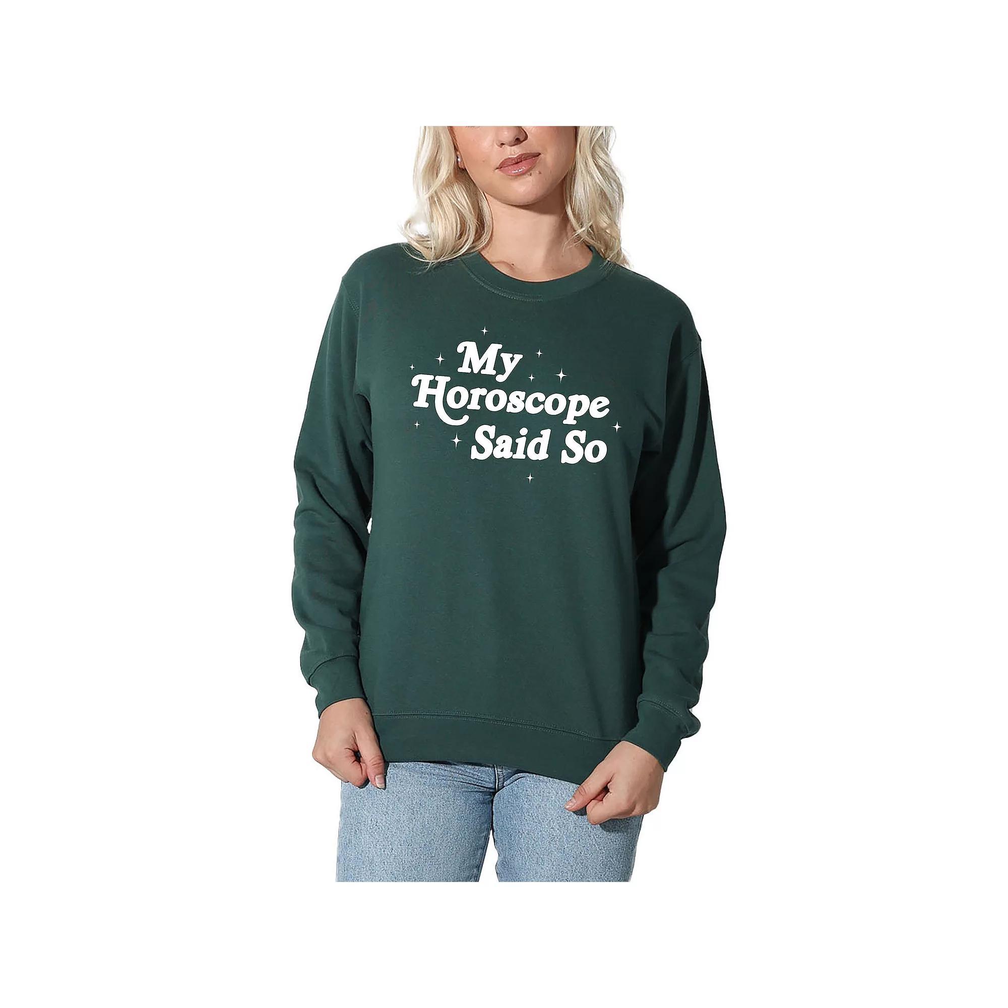 Womens Suburban Riot My Horoscope Said So Willow Graphic Sweatshirt, Girls Green Green Product Image