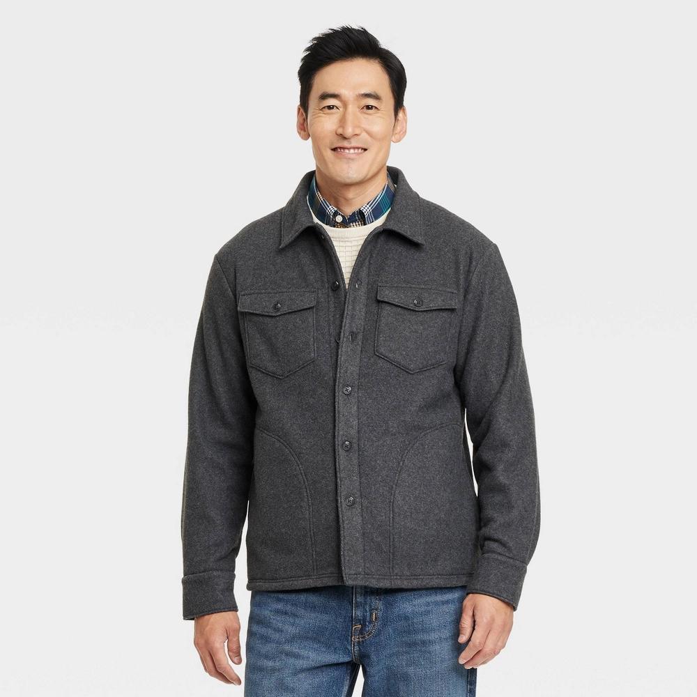 Mens Long Sleeve Shirt Jacket - Goodfellow & Co Charcoal M Product Image