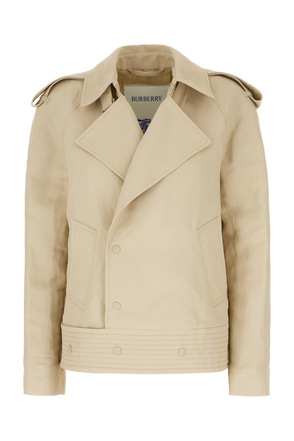 BURBERRY Sand Cellulose Fiber Blend Jacket In Oat Product Image