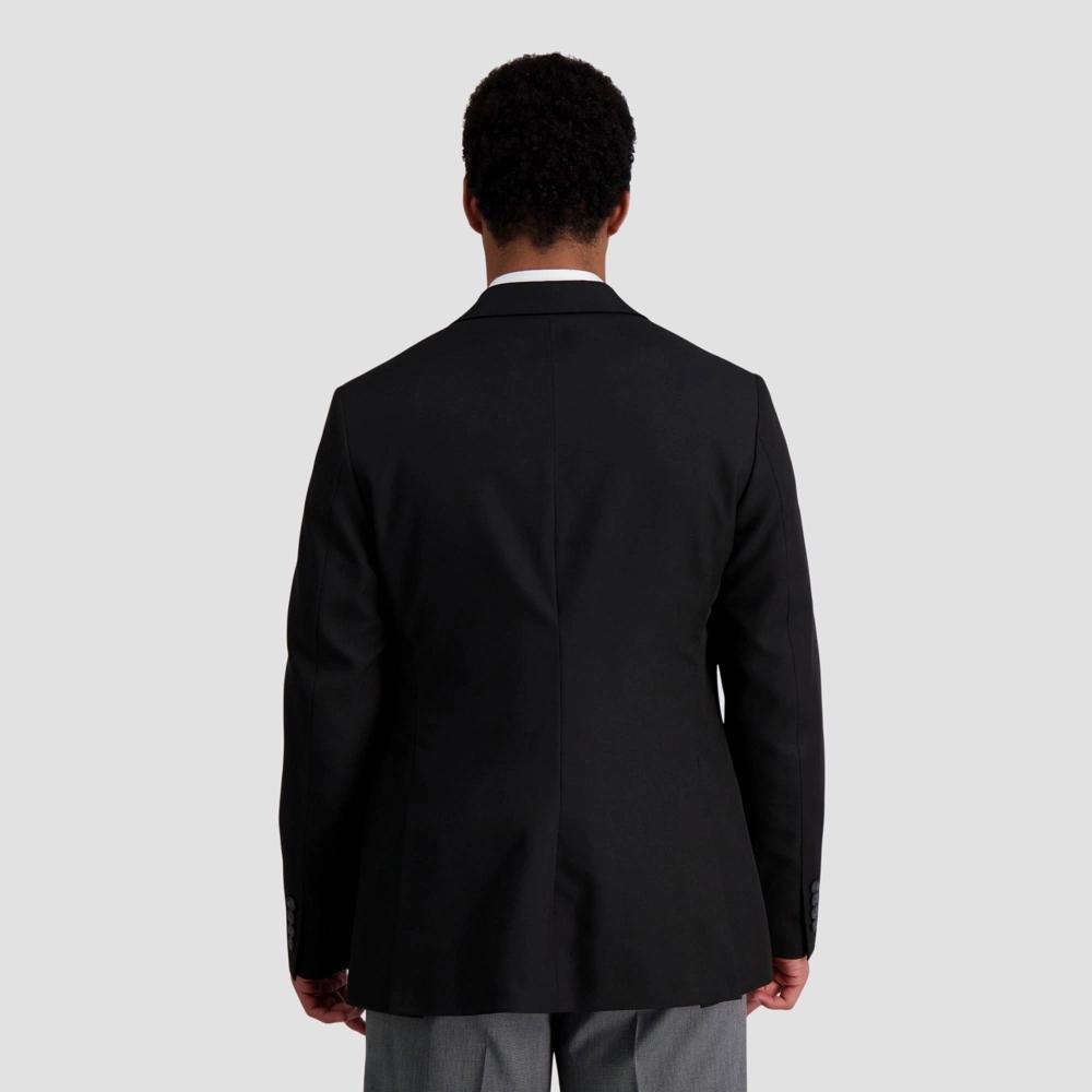 Haggar H26 Men's Flex Series Slim Fit Blazer - Black 42: Midweight Knit, Notched Collar, 5 Pockets Product Image
