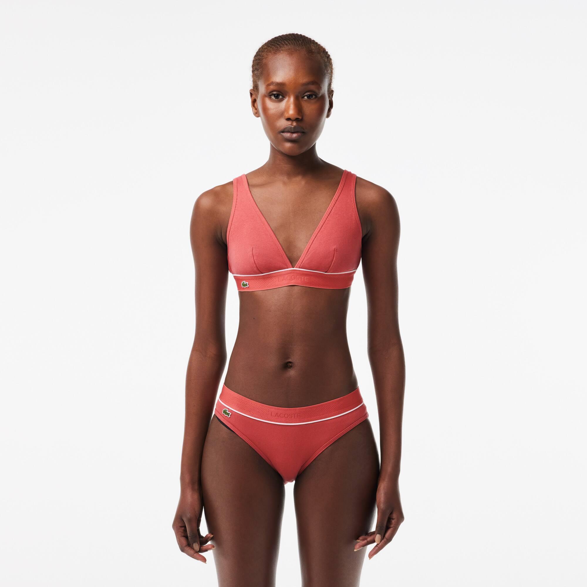 Ribbed Cotton Triangle Bralette Product Image