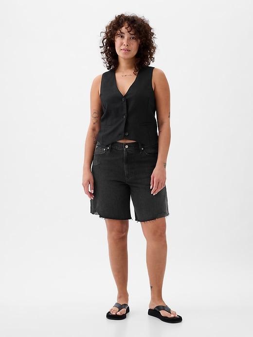 8" Mid Rise '90s Loose Denim Bermuda Shorts Product Image