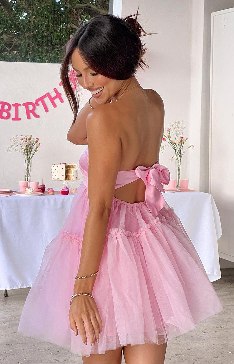 Abigail Pink Strapless Mini Dress Product Image