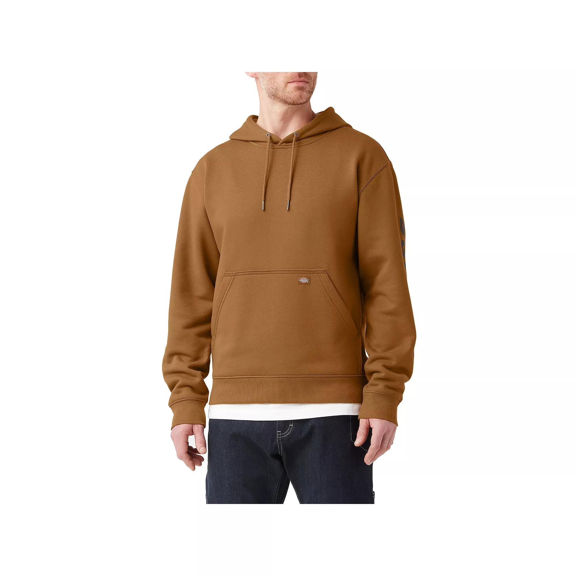 Men's Dickies Water Repellent Logo-Sleeve Hoodie, Size: XL, Brown Product Image