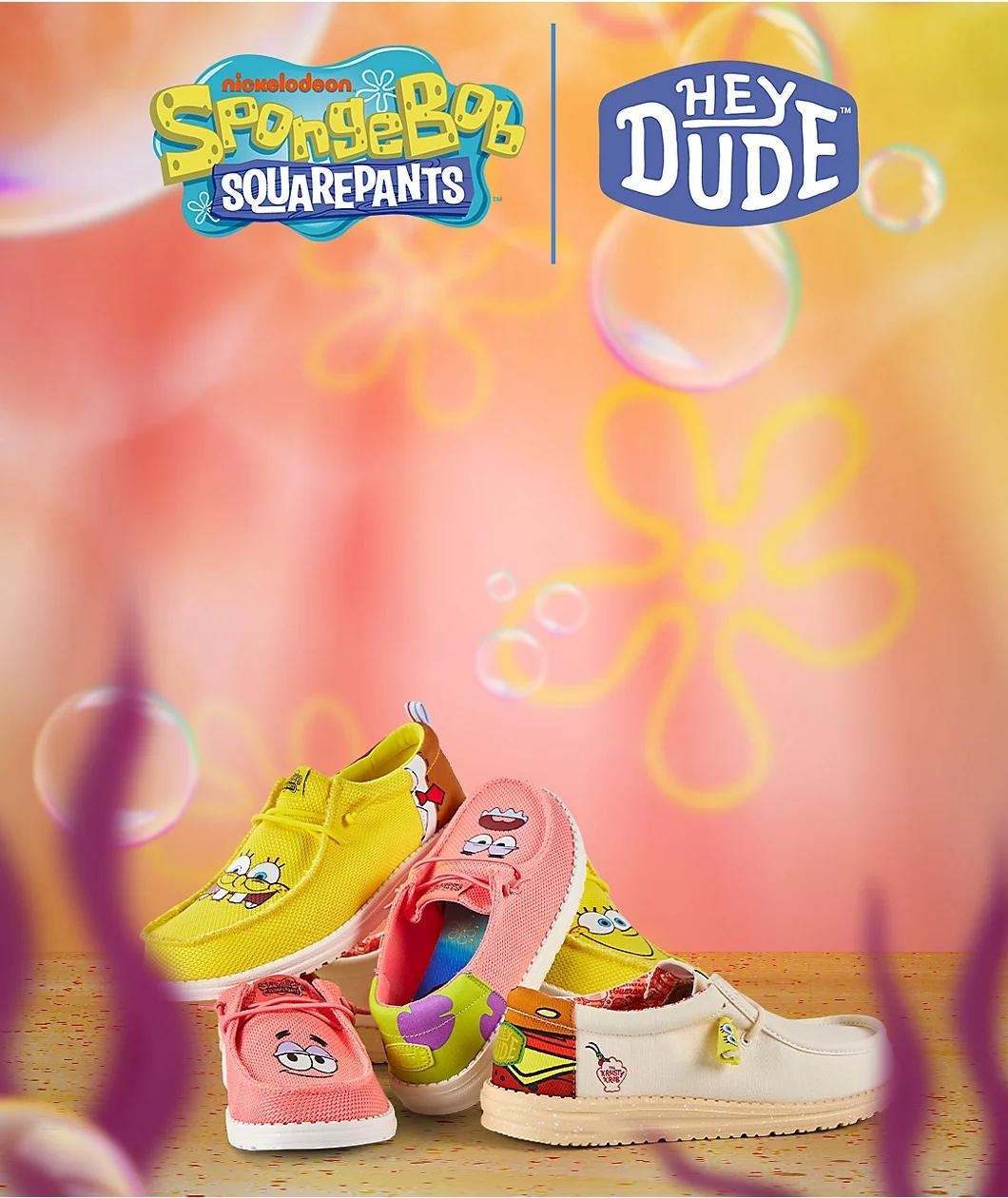 HEYDUDE x SpongeBob SquarePants Wendy Patrick Funk Pink Shoes Product Image