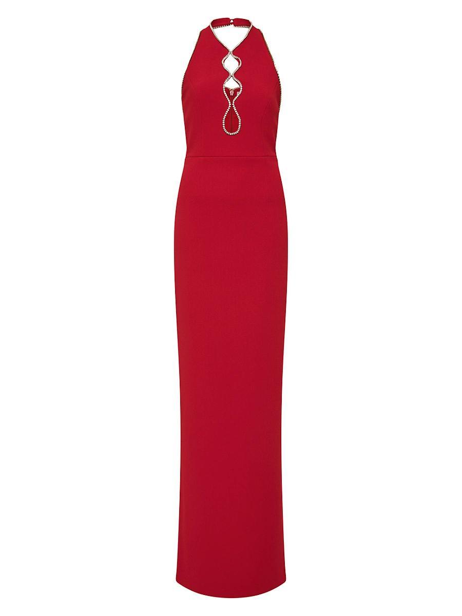 Womens Akari Crystal-Embellished Backless Gown Product Image