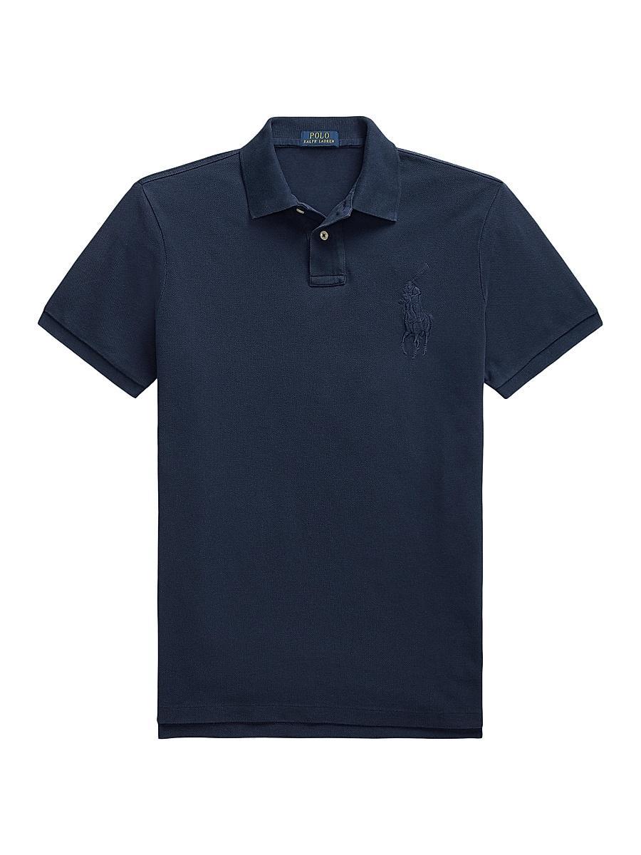 Boys Short-Sleeve Logo Embroidery Polo Shirt, Size S-XL Product Image