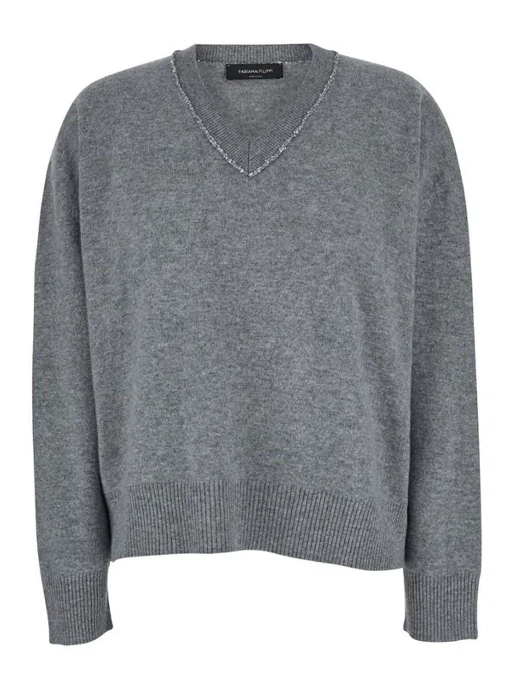 FABIANA FILIPPI Sequin-detailing Jumper In Grey Product Image
