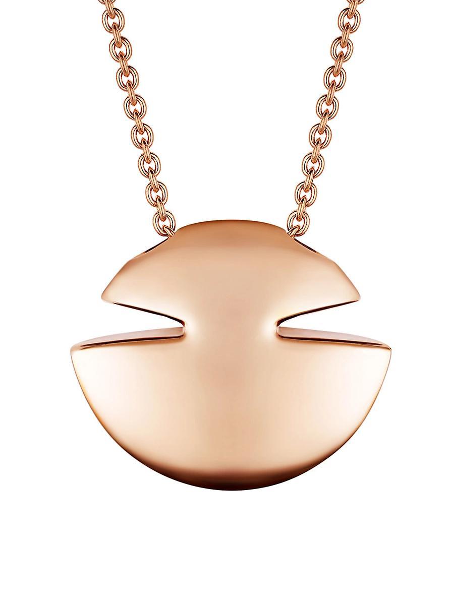 Womens Cabochon 18K Rose Gold Pendant Necklace Product Image