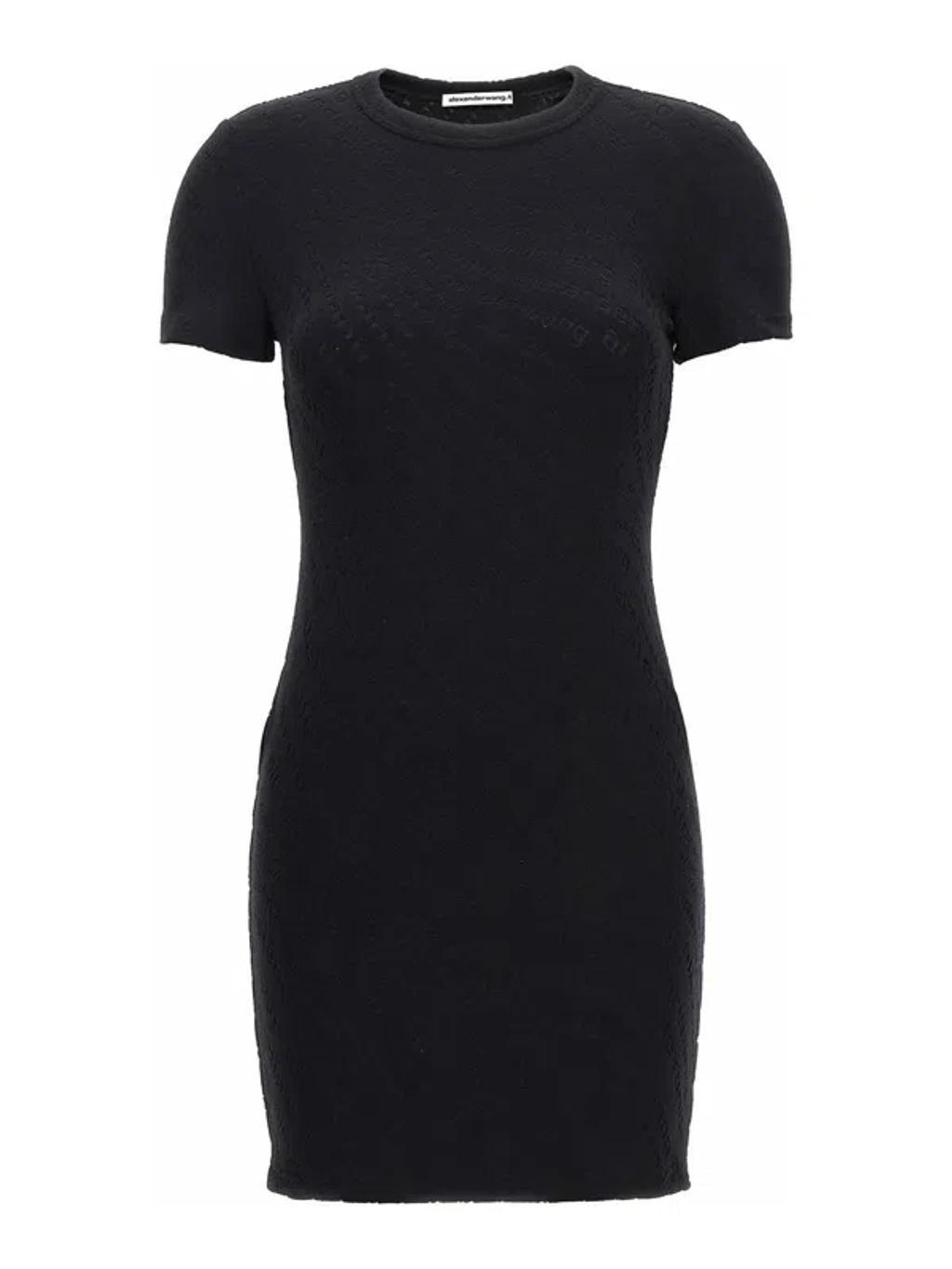 ALEXANDER WANG T Logo Dress Dresses In Black Product Image