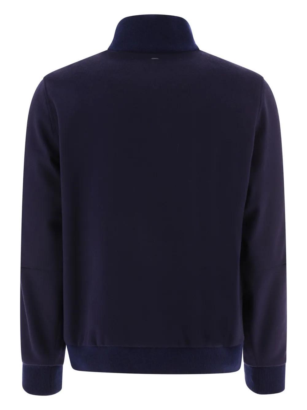 HERNO Wool Bomber Jacket In Blue Product Image