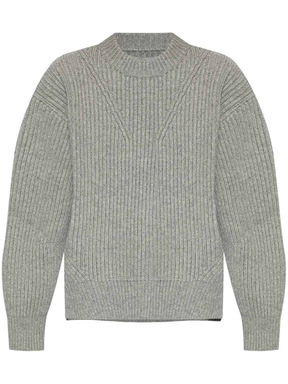 JIL SANDER Ribbed Crew Neck Sweater In Grey Product Image