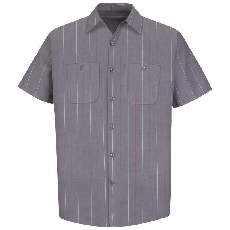 Red Kap Men's Short Sleeve Industrial Stripe Work Shirt Product Image