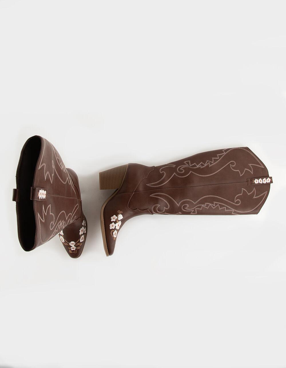 SODA Kaitlin Womens Tall Western Boots - COGNAC Product Image