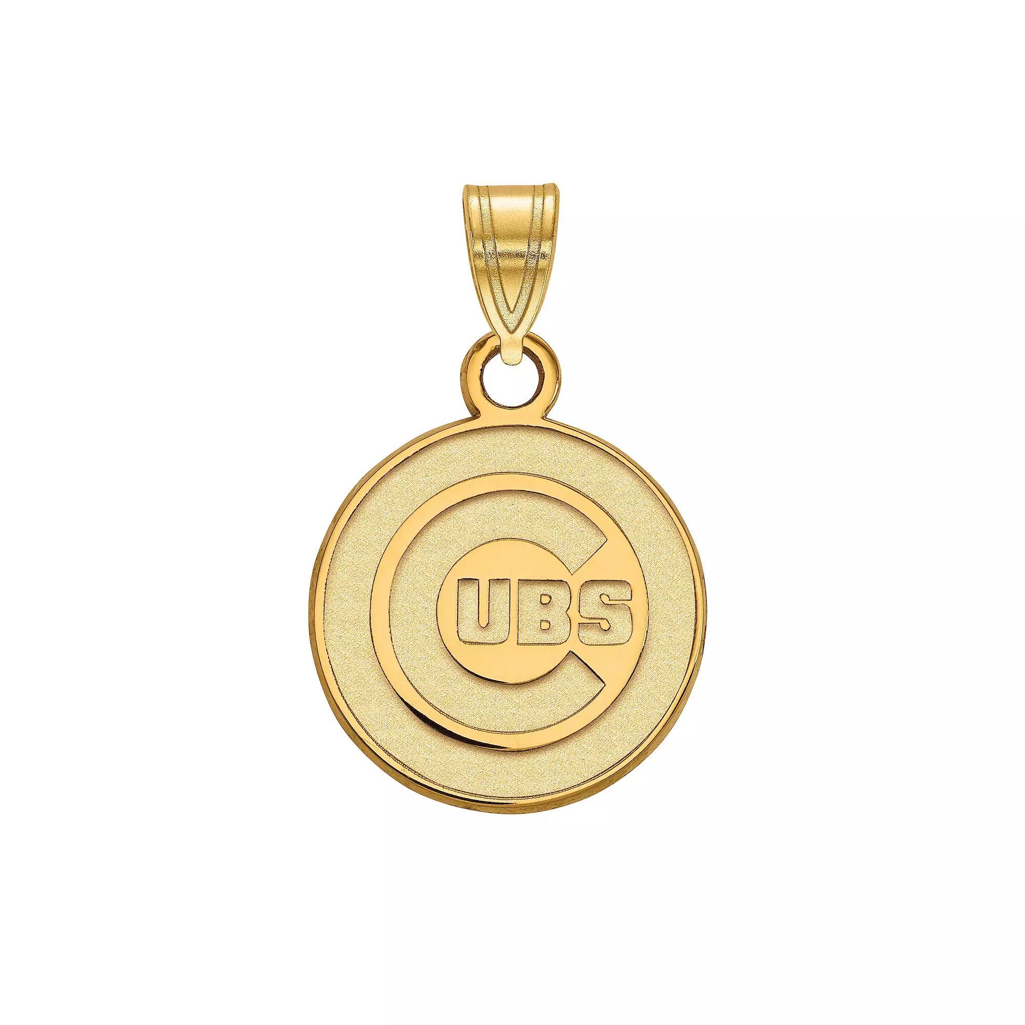LogoArt 10k Gold Chicago Cubs Small Pendant, Women's, Size: 18 mm, Yellow Product Image
