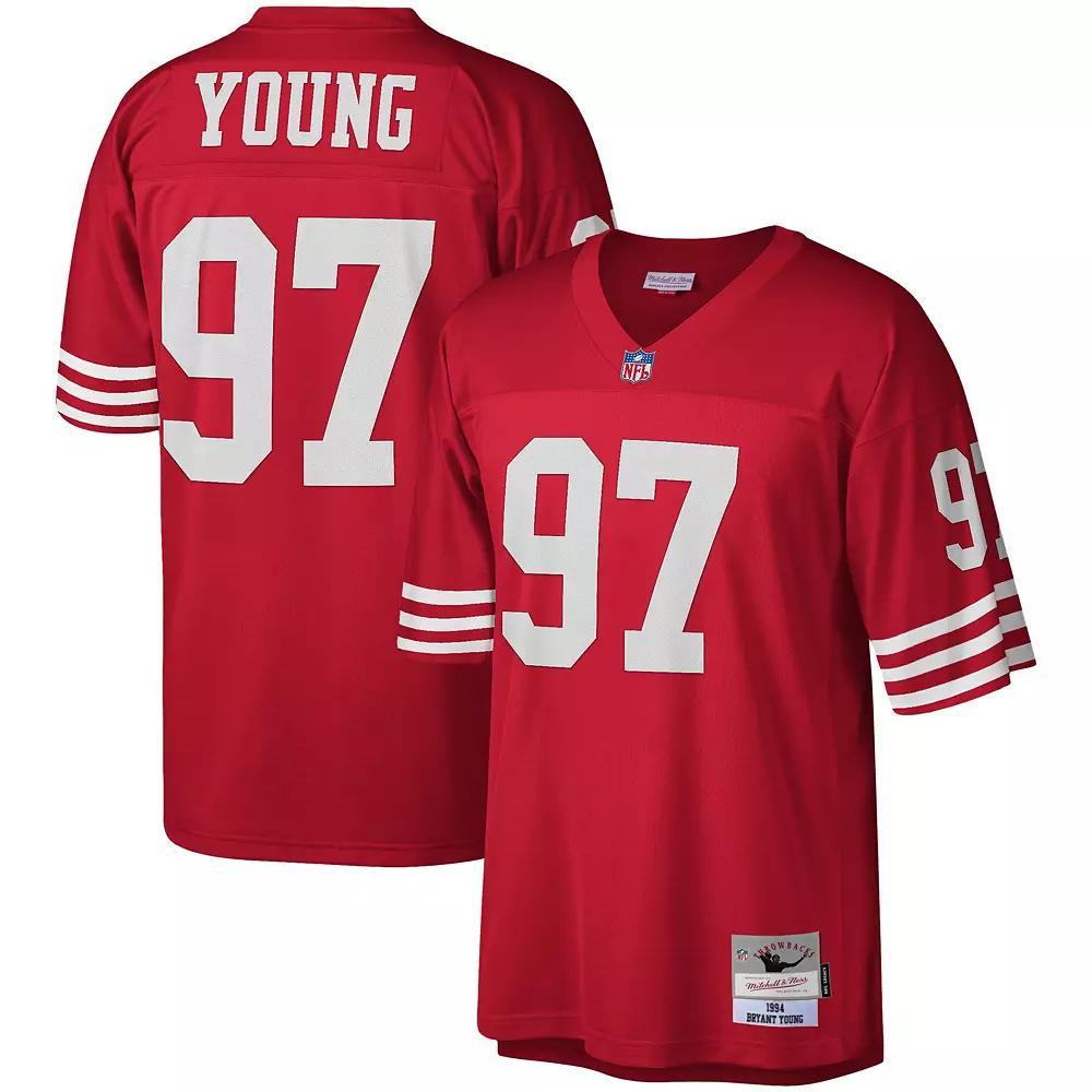Men's Mitchell & Ness Bryant Young Scarlet San Francisco 49ers Legacy Replica Jersey, Size: XL, Red Product Image