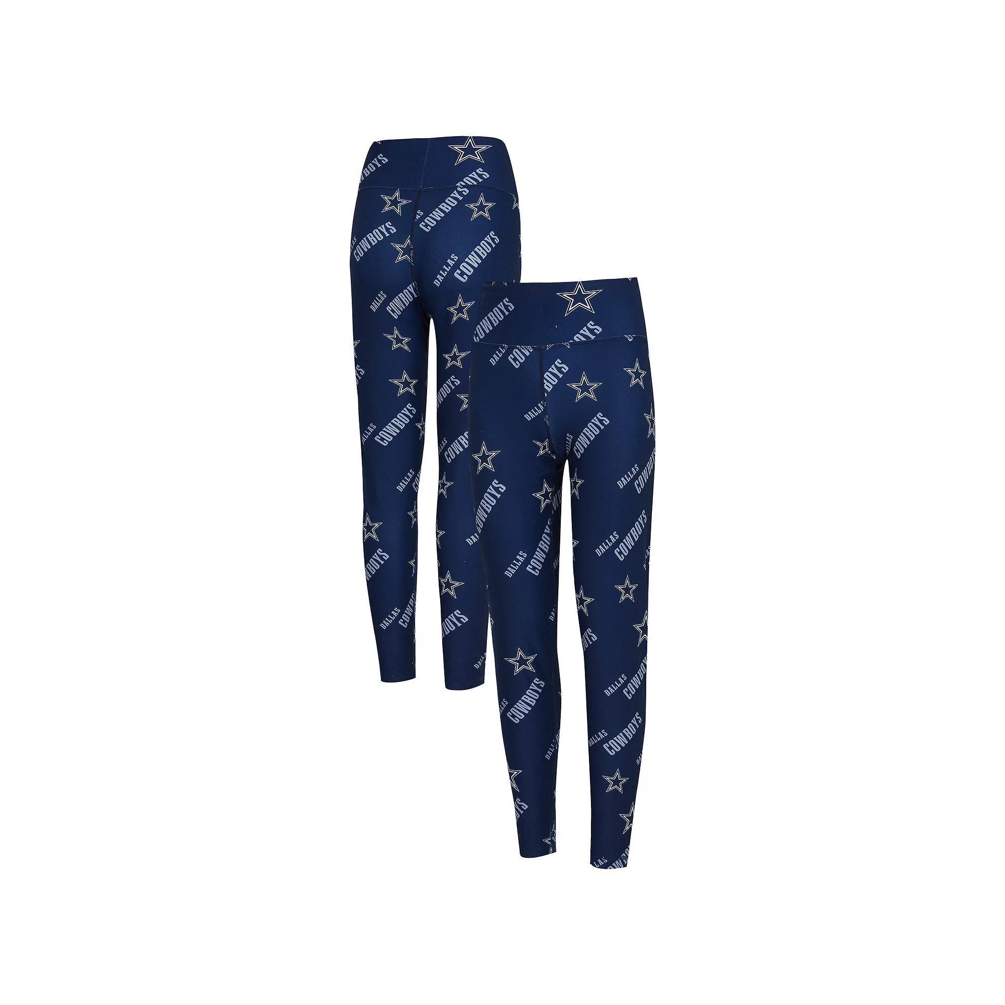 Women's Concepts Sport Navy Dallas Cowboys Breakthrough Allover Print Knit Leggings, Size: Small, Blue Product Image