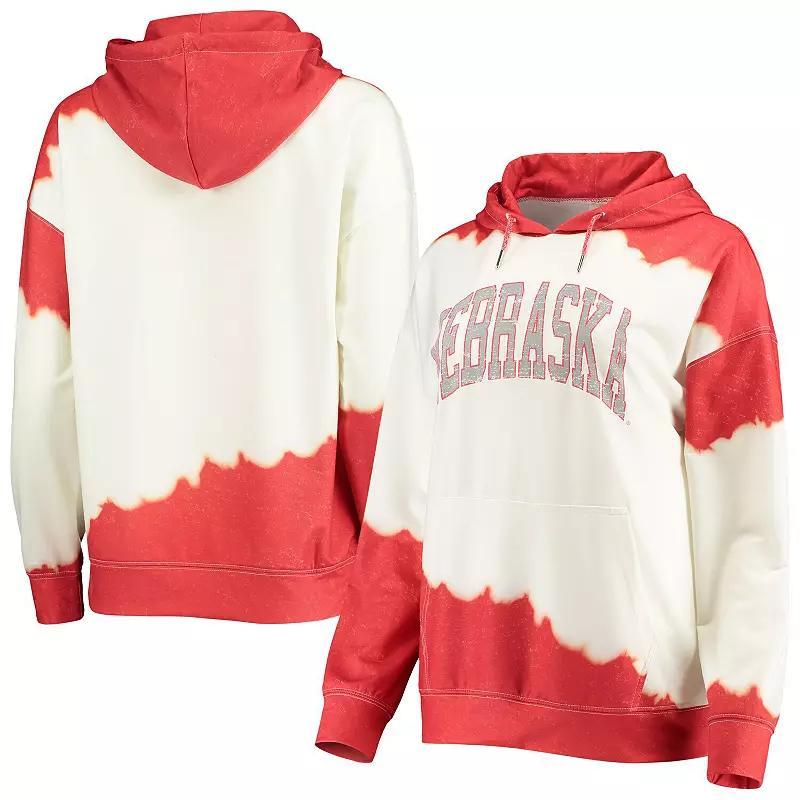 Women's Gameday Couture White/Scarlet Nebraska Huskers For the Fun Double Dip-Dyed Pullover Hoodie, Size: Small Product Image