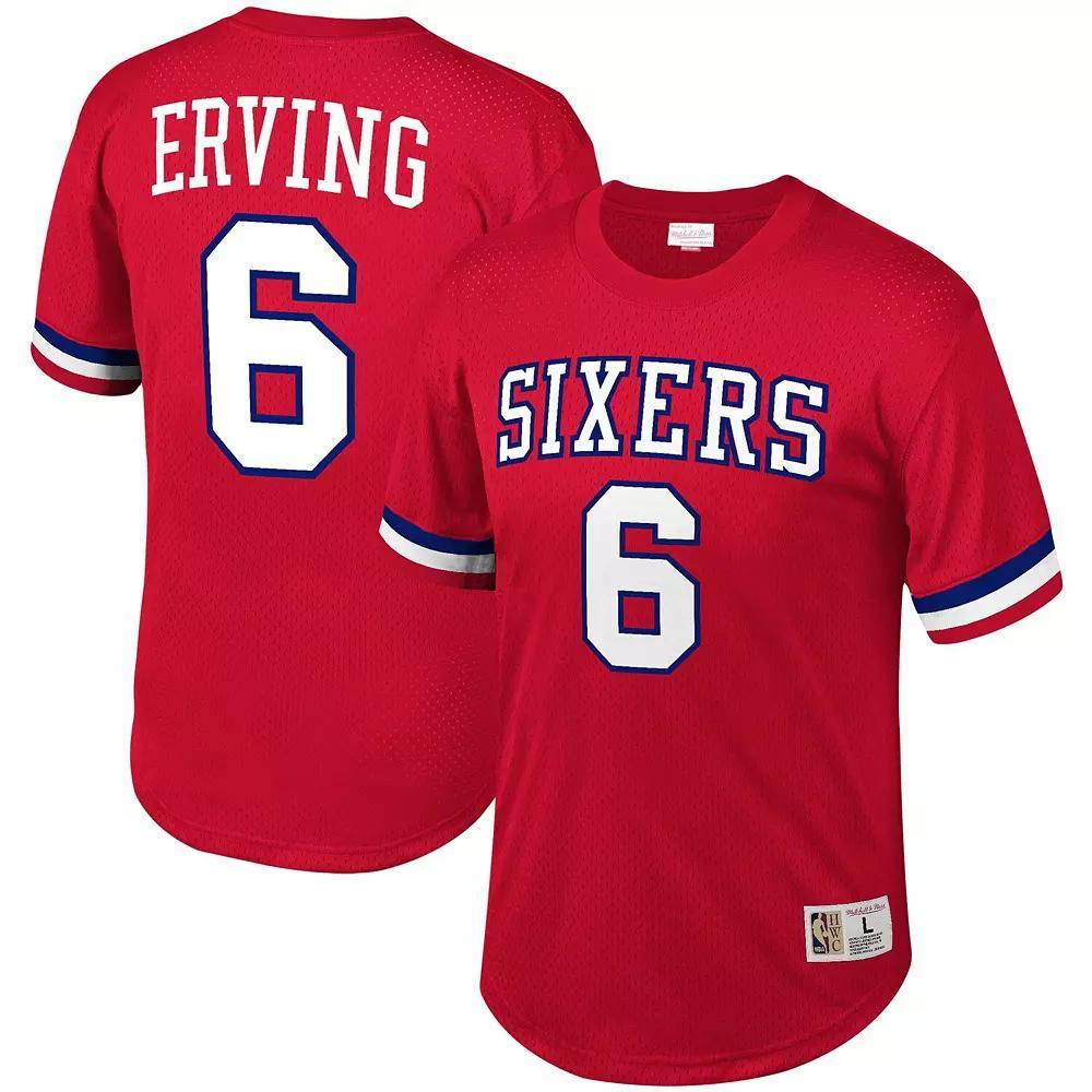 Men's Mitchell & Ness Julius Erving Red Philadelphia 76ers Mesh T-Shirt, Size: Small, 76r Red Product Image