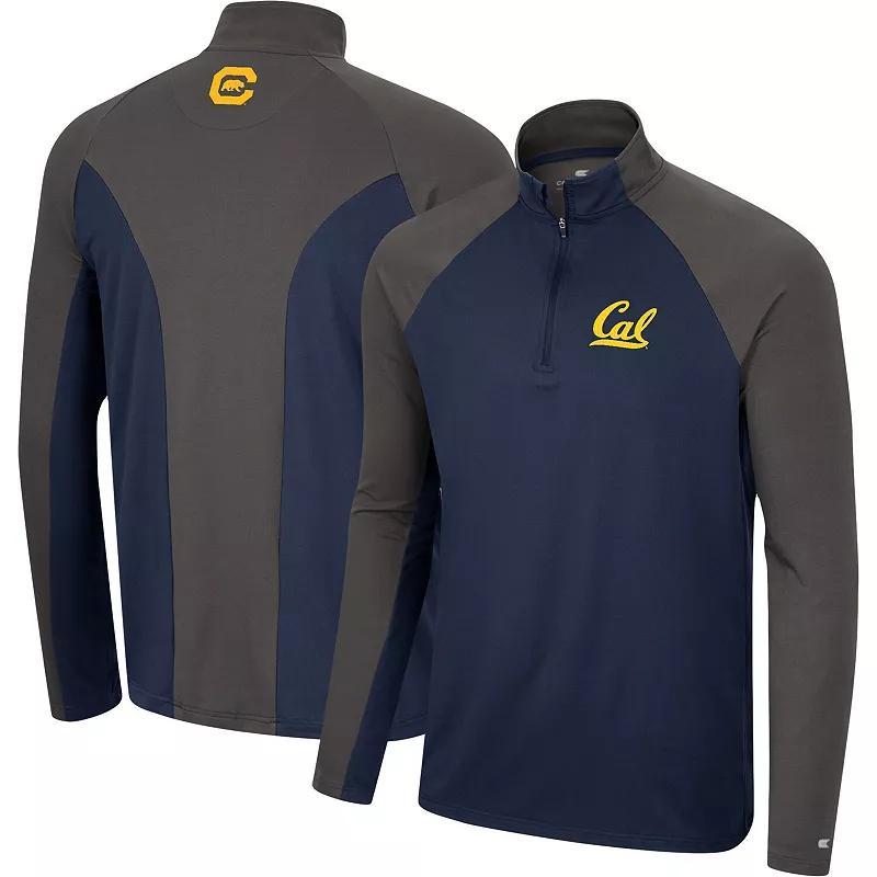 Men's Colosseum Navy/Charcoal Virginia Cavaliers Two Yutes Raglan Quarter-Zip Windshirt, Size: XL, Blue Product Image