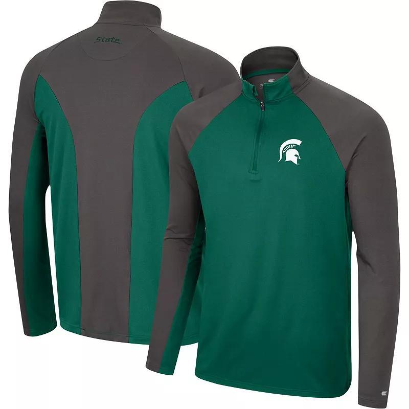 Men's Colosseum Navy/Charcoal Virginia Cavaliers Two Yutes Raglan Quarter-Zip Windshirt, Size: XL, Blue Product Image