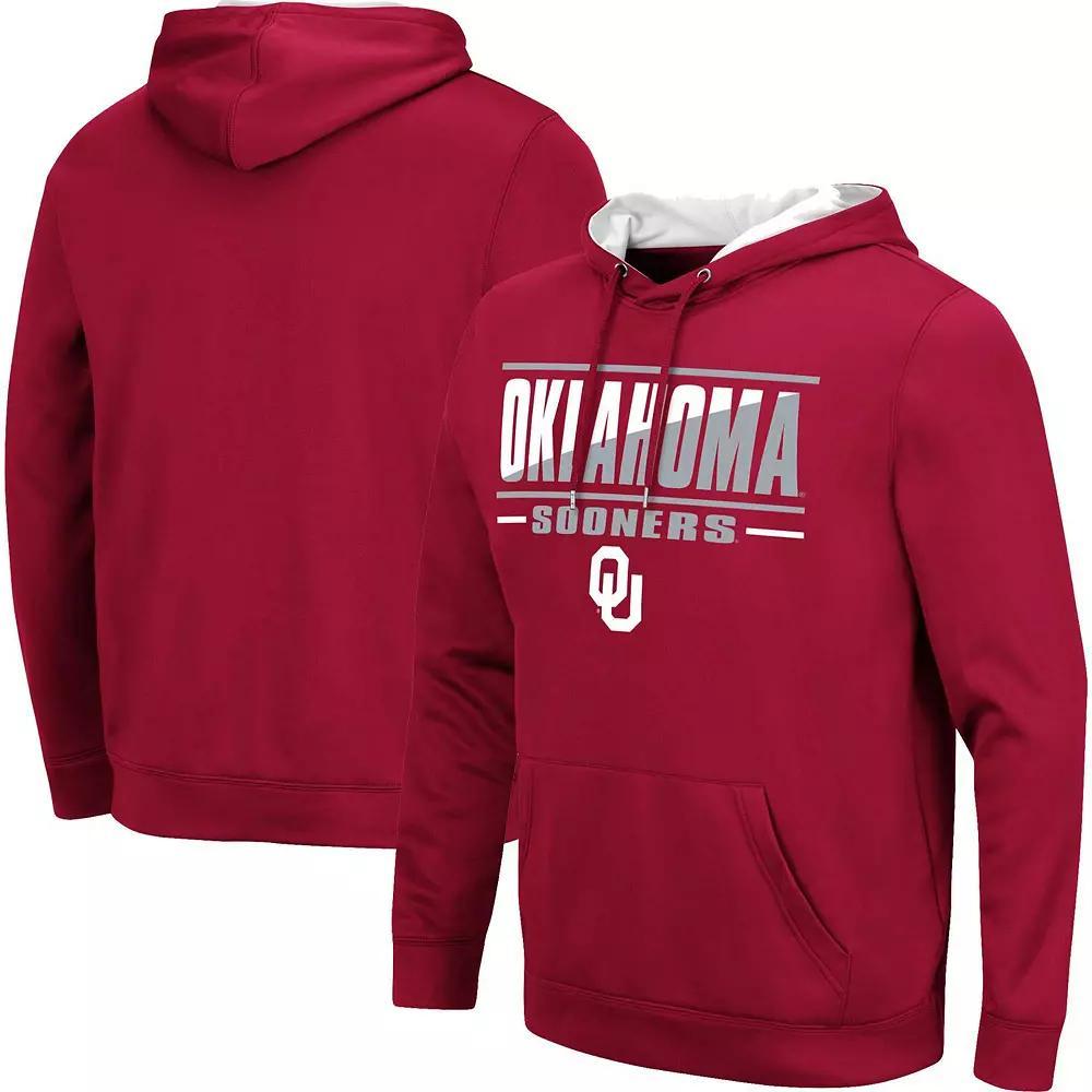 Men's Colosseum Crimson Oklahoma Sooners Slash Stack 2.0 Pullover Hoodie, Size: XL, Red Product Image