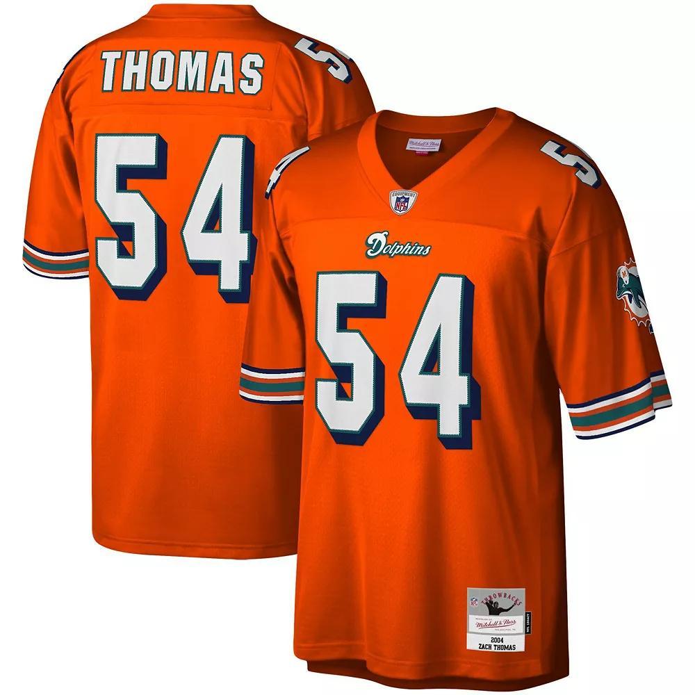 Men's Mitchell & Ness Zach Thomas Orange Miami Dolphins Legacy Replica Jersey, Size: Small Product Image