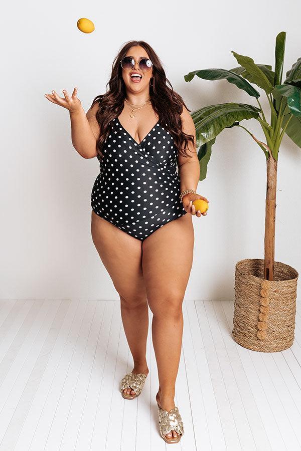 Wild Side Polka Dot One Piece Swimsuit in Black Product Image